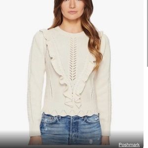 Rebecca Taylor ruffled cable pullover sweater